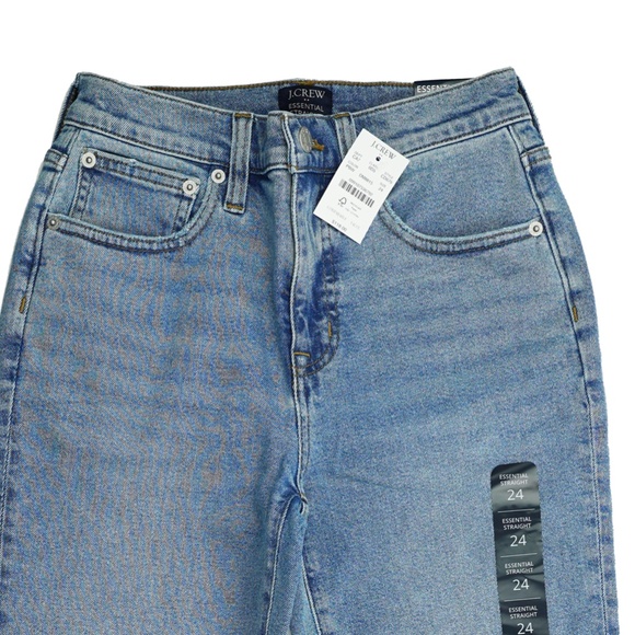 New JCREW Size 24 Essential Straight jean All-Day Stretch Palm Blue $128 CD679 - Picture 3 of 7